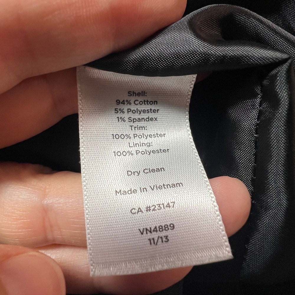 Talbots Black White Tweed Jacket Collarless Blazer Hook Eye Closure Womens 8 - Picture 6 of 9